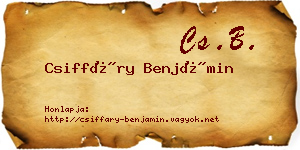 Csiffáry Benjámin névjegykártya