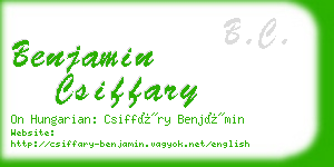 benjamin csiffary business card